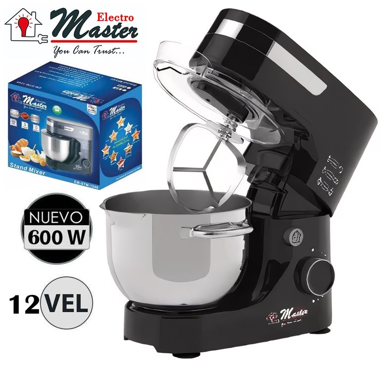 Batidora de Pedestal Electromaster 600W 12 Velocidades Negro