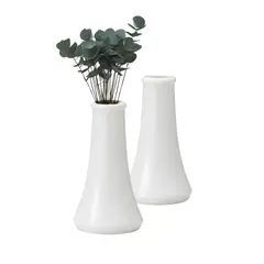 HYGGE - Set de 2 Floreros de Cerámica Blanco Decorativo