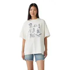 LEVIS - Polo Mujer Graphic Short Stack Tee Blanco