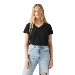 LEVIS - Polo Mujer Boxy Vneck Tee Negro