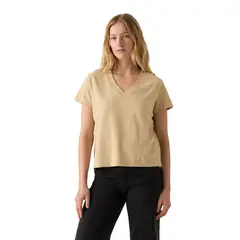 LEVIS - Polo Mujer Boxy Vneck Tee Café