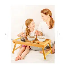 GENERICO - Mesa Bandeja para Desayunos de Bambú 50 x 30