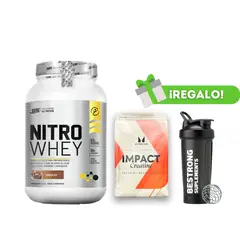 UNIVERSE NUTRITION - PROTEÍNA NITRO WHEY 1 KG CHOCOLATE+ CREATINA MYPROTEIN 250G + SHAKER