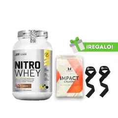 UNIVERSE NUTRITION - PROTEÍNA NITRO WHEY 1 KG CHOCOLATE+ CREATINA MYPROTEIN 250G + STRAPS