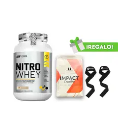 UNIVERSE NUTRITION - PROTEÍNA NITRO WHEY 1 KG VAINILLA + CREATINA MYPROTEIN 250G + STRAPS