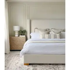 GENERICO - Cama Box Tarima + Cabecera Lina Beige King