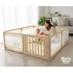 GENERICO - CORRALITO EXTRAGRANDE CON PUERTA DE PLASTICO Y SEGURO EXTERNO 180x200CM