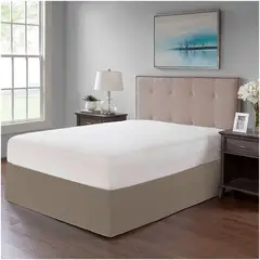 GENERICO - FALDON DE TARIMA QUEEN 160CM x 200CM MINIMAL DRILL 30CM BEIGE OSCURO