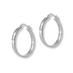 AMBAR JOYERIA - Argollas de plata 925 Acanaladas Sandra 28 MM