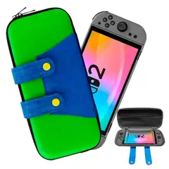 VARIOS - Estuche para Nintendo Switch 2 Rígido Eva Luigi Verde/Azul