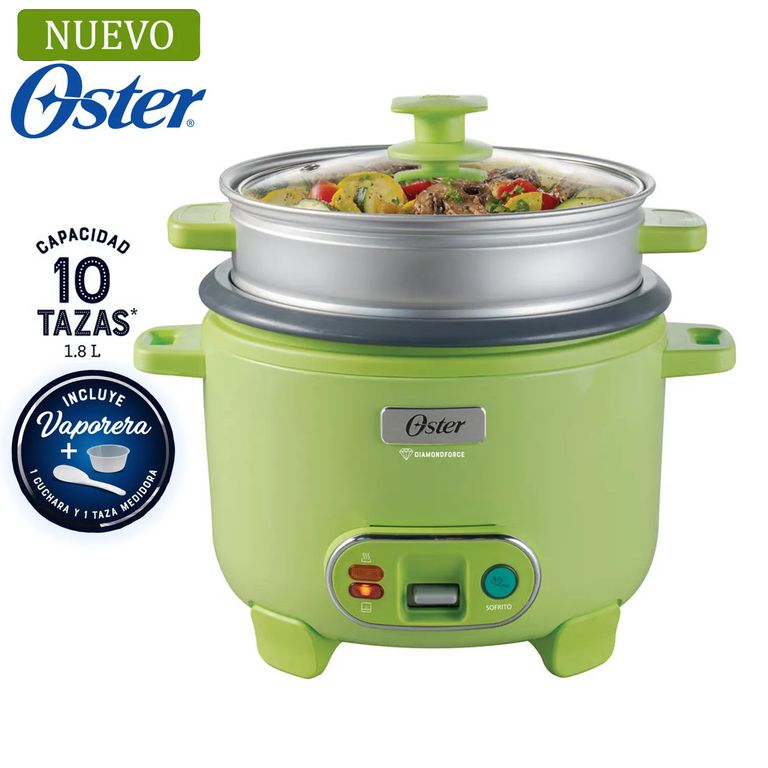 Olla Arrocera 1.8L 3 en 1 Función de Sofrito Vaporera Verde