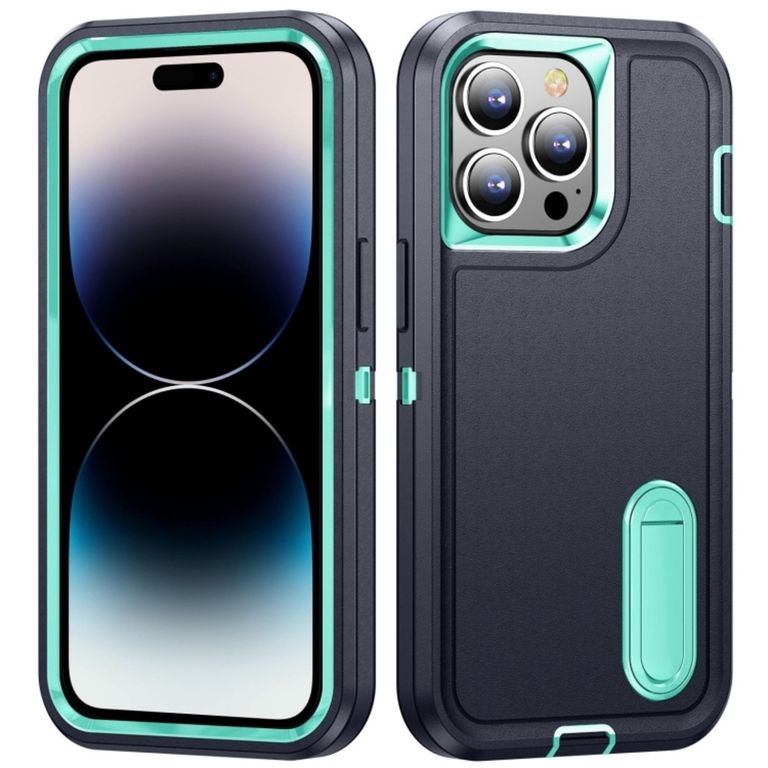 Funda para iPhone 15 Pro Adventure Extreme Negro-Celeste