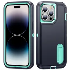GENERICO - Funda para iPhone 16 Adventure Extreme Negro-Celeste