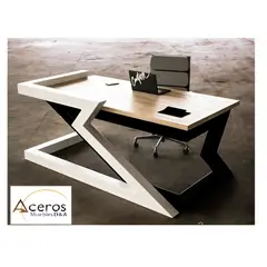 GENERICO - Escritorio FLASHT de metal Color Blanco y Negro