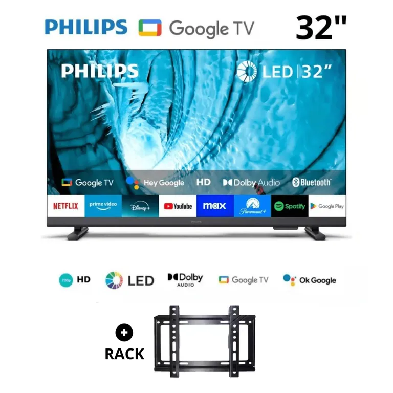 Televisor Smart HD 32 Google TV 32PHD6909 + rack