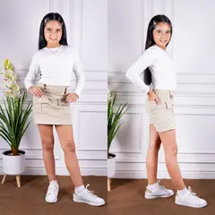 DANUS - Short cargo falda drill niña -danus