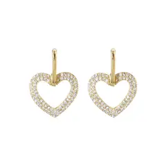 CLEO JOYAS & ACCESORIOS - Arete Corazón Tina Dorado Acero