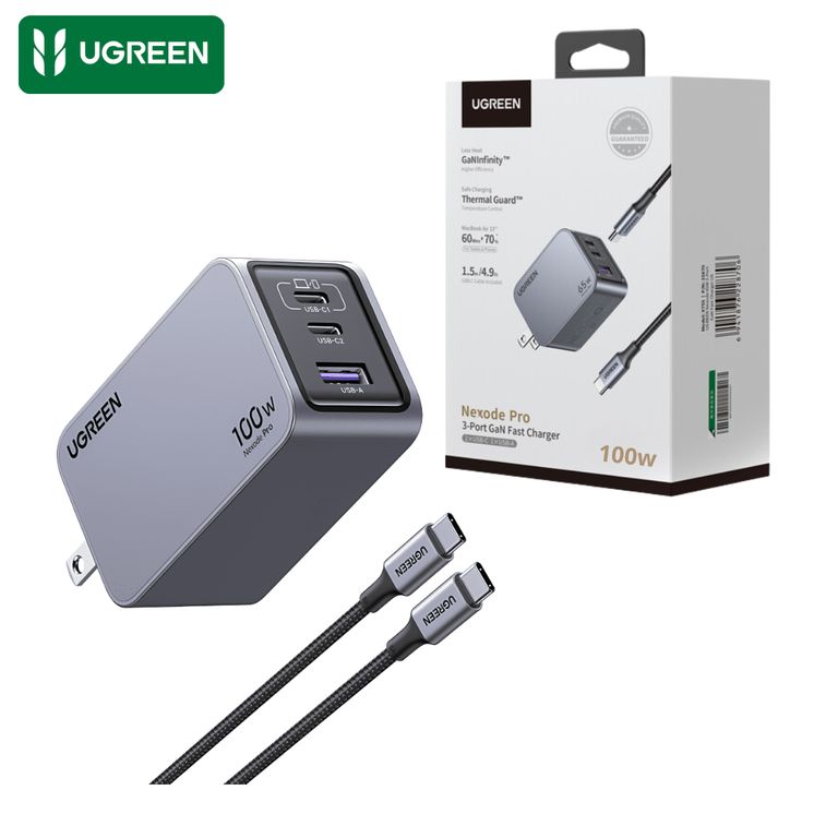 Cargador Carga Rapida 100W USB 2 Type C 1 USB MacBook Laptop