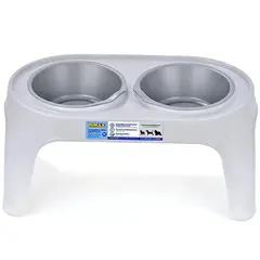 RIMAX - Comedero Alto Perros Medianos Gris Hielo