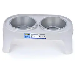 RIMAX - Comedero Alto Perros Pequeños Gris Hielo