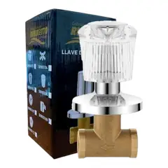 APACHE - Llave Manija Acrilica de Ducha pesada Agua fría cuerpo pesado bronce