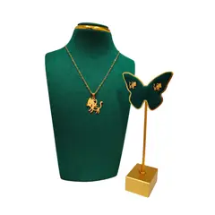 GENERICO - Pack Acero Collar con dije y Aretes - Gatito 4 Patas