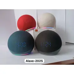 GENERICO - Parlante asistente ALAXE 2025-BLANCO luces RGB y RELOJ