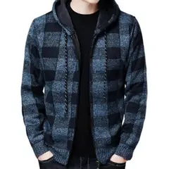 GIOIO - Chamarra A Cuadros Con Capucha Para Hombre