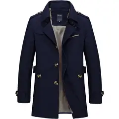 GIOIO - Chaqueta Hombre Algodón Puro Largo Casual Grande Liso Elegante​