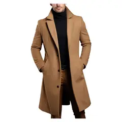 GIOIO - Gabardina Hombre Lana Largo Medio Corte Preciso Solapa Sastrería​