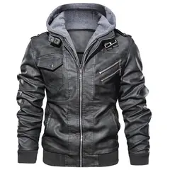 GIOIO - Chaqueta Hombre Sintético Lavado Capucha Urbano Vanguardista Premium