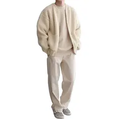 GIOIO - Cárdigan Hombre Urbano Relajado Algodón Holgado Básico Moderno​