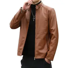 GIOIO - Chaqueta Sintética Hombre Cuello Alto Ajustado Corte Asiático Urbano Juvenil​