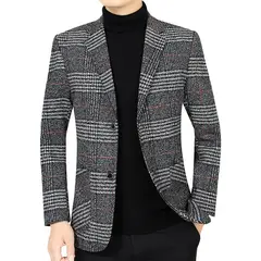 GIOIO - Saco Hombre Urbano Mezcla Lana Liso Diario Elegante​