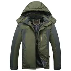 GIOIO - Chaqueta Técnica Hombre Urbana Capucha Térmica Forro Polar Grueso Viento Resistente​