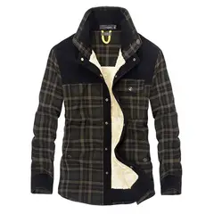GIOIO - Camisa Abrigo Hombre Algodón Térmico Cuadros Urbano Elegante Grueso Premium​