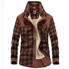 GIOIO - Camisa Abrigo Hombre Algodón Térmico Cuadros Urbano Elegante Grueso Premium​