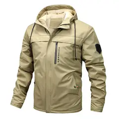 GIOIO - Chaqueta Técnica Hombre Forro Polar Capucha Urbana Táctico Térmico Premium​