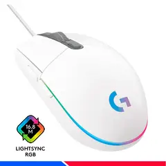 LOGITECH - MOUSE G203 lightsync OPTICAL 8000dpi RGB USB white