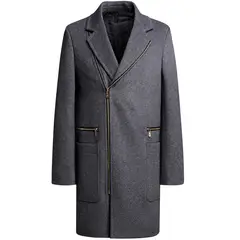 GIOIO - Abrigo Hombre Lana Medio Largo Cremallera Premium Urbano Elegante Grueso​