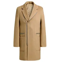 GIOIO - Abrigo Hombre Lana Medio Largo Cremallera Premium Urbano Elegante Grueso​