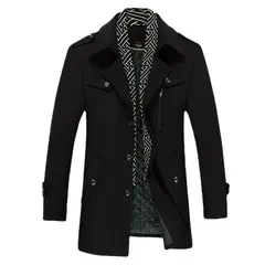 GIOIO - Chaqueta Abrigo Hombre Cuello Capa Triple Protección Lana Gruesa Urbano​