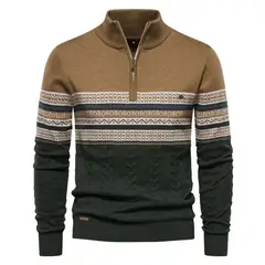 GIOIO - Suéter Hombre Cuello Alto Media Cremallera Tejido Premium Urbano Versátil​