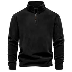 GIOIO - Canguro Polar Hombre Media Cremallera Cuello Alto Liso Urbano