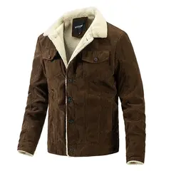 GIOIO - Chaqueta Hombre Pana Abrigada Casual Moderna Ajustada Premium​