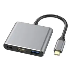 GIOIO - Adaptador Tipo C A Hdmi 4k Convertidor Hub Usb 30 3 En 1