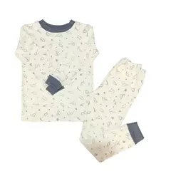 WAWA PIMA - PIJAMA NIÑO DINO CREMA WAWAPIMA 100% ALGODON PIMA