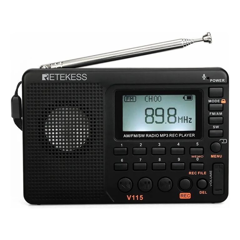 Radio Fm Am Sw Portátil Recargable Reproductor Mp3 Grabación