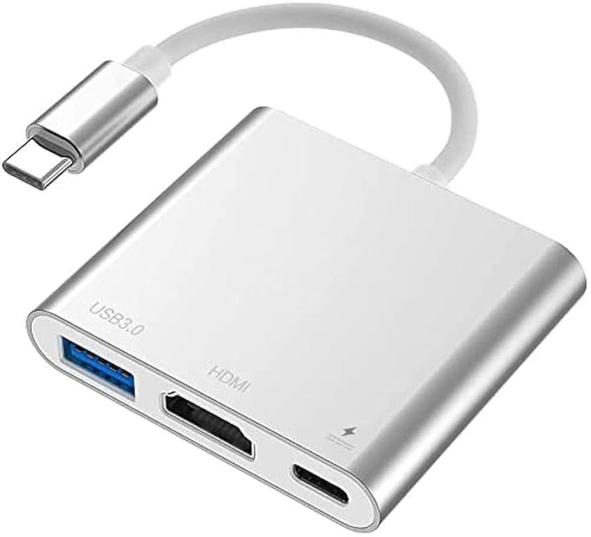 Adaptador USB 3.1 Tipo C a HDMI Hembra + USB 3.0 + Tipo C