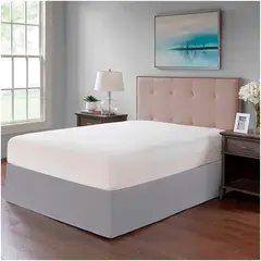 GENERICO - FALDON DE TARIMA QUEEN 160CM x 200CM MINIMAL DRILL 30CM GRIS CLARO